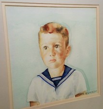 SAM Jane Wyckoff vtg seattle art museum vogue mag red head sailor boy painting  picture
