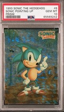 Sonic The Hedgehog 1993 ToppsPRISM PSA 10 Classic Pointing UpPose Pop 2 Rare picture