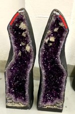 325LB 2PC Natural Brasil Amethyst Geode Crystal quartz Church Cathedral Mineral picture