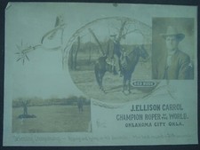 1906 J ELLISON CARROL & RED BUCK - Champion Roper - Oklahoma City - RODEO PHOTO picture