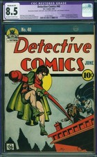 1940 D.C. Comics Detective Comics 40 CGC 8.5 1st Clayface 1st Joker Cover Batman picture