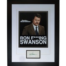 Nick Offerman Autographed Parks and Recreation Ron Swanson Deluxe Framed Piece - picture