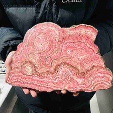 Natural Large Rhodochrosite Slab Pink Crystal Mineral Specimen Home Decor picture