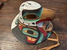 Yellow Cedar Tlingit “Eagle Clan” Helmet - Duane Bosch - 1995 - Hoonah Alaska picture
