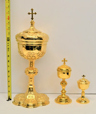 + Beautiful Extra Large Cathedral Size Ciborium + All Sterling Silver + 18