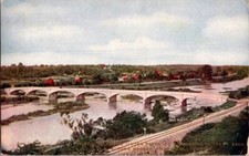  Postcard Arched Concrete Bridge over Wabash River Peru IN Indiana 1908    J-574 picture