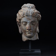 Greco-Buddhist Gandhara Art Schist Stone Head Sculpture  [10.5 x 16.5cm, 3.2kg] picture