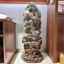 Large187LB Rare Top Natural Smokey Quartz Dragon Fine Carved Crystal Reiki Decor picture