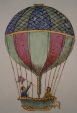Antique 18thC Naples Real Fabbrica Ferdinandea Hot Air Hydrogen Balloon Plate picture