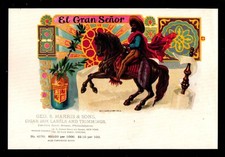 El Gran Senor - 100+ Years Old - Original Genuine Sample EX RARE Cigar Box Label picture