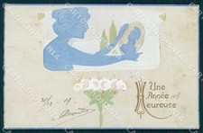Artist Raphael Kirchner Art Nouveau Relief Lady Rosa Akropolis J.1/6 pc CT0008 picture