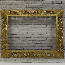 Ca. 1850-1900 Old carved wooden frame dimensions: 33.7 x 25.4 in picture