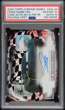2026 Topps Chrome Disney Lewis Hamilton Car Auto /10 PSA 10 Live @ Goldin Elite picture