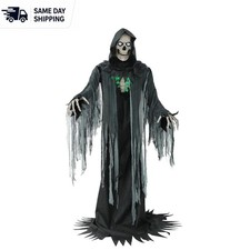 Creepy 10-Ft Motion-Activated Reaper with Light Up Eyes - Perfect Halloween Prop picture