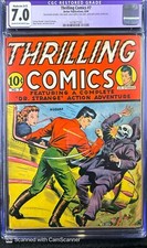 Thrilling Comics #7 CGC App 7.0 F/VF GORGEOUS Eye Appeal VERY RARE ICONIC COVER picture