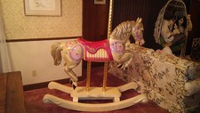 S & S Woodcarvers of California Diana Ross Model Carousel Rocking Horse picture