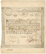 1777 dated State of Massachusetts Bay - Massachusetts-Bay Colonial Bond - Earl picture