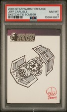 2004 STAR WARS HERITAGE ARTIST SKETCH TIE BOMBER JEFF CARLISLE PSA 8 picture