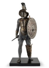 Lladro Gladiator Black Porcelain Statue 28.7