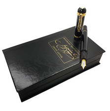 SUPER RARE MONTBLANC WRITERS EDITION IMPERIAL DRAGON 888 GOLD FOUNTAIN PEN 1993 picture