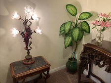 Antique Vintage Figural Banquet Victorian Capodimonte HUGE Lamp GORGEOUS Rare picture