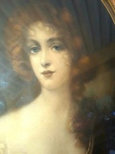 ANTQ 18th C. Female Portraiture◇Louis XIV French Baroque Oval Frame picture