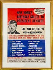 1962 John F Kennedy Poster. Marilyn Monroe, Happy Birthday, Mr. President. Rare picture