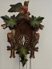 Vtg Tropic Black Forest Emil Schmeckenbecher COLORFUL Birds MUSICAL CUCKOO CLOCK picture