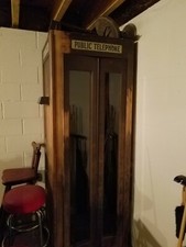 Very Rare Collectible Antique Bell System Copper Walled Phone Booth picture