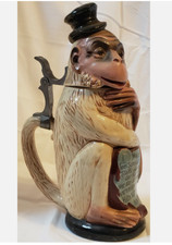 ULTRA RARE 1838-1923 German “Monkey with Top Hat” Character Stein  picture