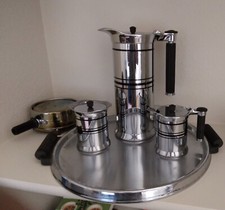 Vintage 1930's Art Deco Sunbeam Model 14 Chrome/Bakelite, Coffee/Tea Service Set picture
