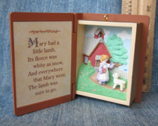 MARY HAD A LITTLE LAMB MOTHER GOOSE BOOK 1996 Hallmark Christmas Ornament OR43 picture