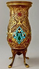 Antique Signed Barbedienne Bronze & Champlevé Enamel Vase - Édouard Lièvre picture