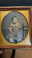 1/6 Plate Daguerreotype Child INCREDIBLE SHINE See Video picture