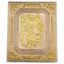 Vintage Victorian Era Snuff Box 14 Karat Yellow and Rose Gold Floral Motif picture