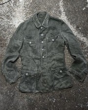 Original WWII German M42 Field Blouse - Drillich HBT - Postwar Modified picture