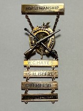 1885-94, 1st CLEVELAND TROOP, HORSEMANSHIP BADGE, 14K GOLD, NAMED, MOH picture