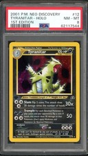 Tyranitar Holo 12/75 PSA 8 1st Edition Neo Discovery Pokemon - Mark On Slab picture
