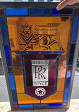Rolls Royce Automobile Pre-1930 Stained Glass Dealership Window Architectural Ad picture