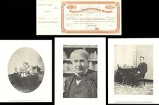 Edison Phonograph Works plus 3 Portraits - 1880's dated Unissued Stock Certifi picture