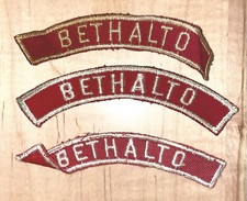 3 (THREE) BSA BOY SCOUTS BETHALTO COUNCIL (2) RED & WHITE (1) RED & GOLD STRIP picture