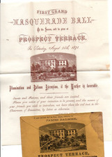 RARE Masquerade Ball ,Balloon Ascension 1871 Prospect Terrace Hotel Freeland PA picture