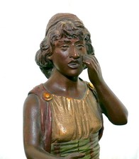 ANTQ 19thC F Goldscheider Austria Orientalist Terracotta Moorish Nubian Figure picture