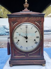 Triple Fusee c1820s Rare Antique Regency English Bracket Clock Mahogany 9 bells picture