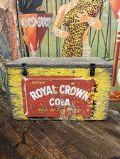 VINTAGE C. 1940 ROYAL CROWN COLA RAILROAD COOLER SIGN COCA COLA 7UP PEPSI RARE picture
