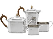 Antique George V Sterling Silver Four Piece Tea and Coffee Service (1928) picture