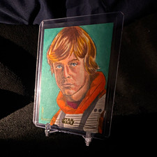 Topps Luke Skywalker Star Wars 1:1 Gold Foil Sketch Card picture