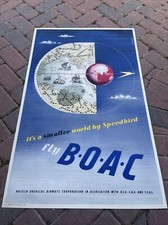 Original Travel Poster Fly BOAC British Overseas Airways Corporation Airline picture