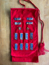 1992 Barcelona Olympic NBC VINTAGE Media 14 Pin Set on Red Pin Sash RARE picture