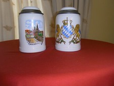 Hilti 2 x beer mug tin lid 0.5l beer humps Munich Marienplatz coat of arms Bavaria picture